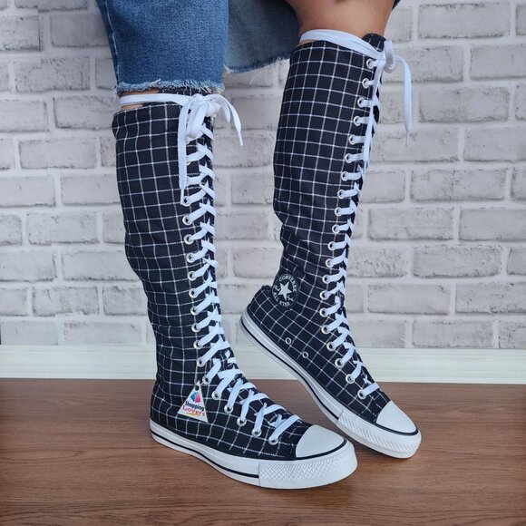⭐Converse Chuck Taylor All Star XXHi Plaid 6.5 Mens Boots Sneaker Black A13019C⭐ - Picture 2 of 11
